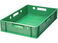 Ящик п/э мясной Е1 сплошной 600х400х120 зеленый (205)