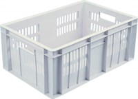 Ящик п/э 600х400х250 мороз. дно сплошное, перфорированный цв. натуральный (201-1 м)