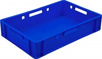 Ящик п/э мясной Е1 сплошной 600х400х120 синий (205)