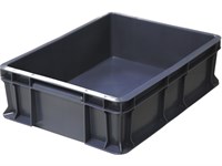 Ящик п/э 400х300х120 сплошной, с внешней ручкой цв. чёрный (701.03.02)