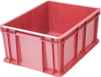 Ящик п/э 400х300х180 сплошной, с внешней ручкой цв. красный (702.03.02)