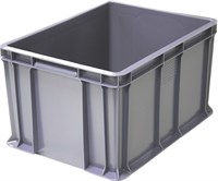 Ящик п/э 400х300х230 сплошной, с внешней ручкой цв. серый (703.03.02)