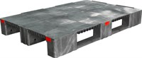 Паллет п/э 1200x800х150 сплошной, усиленный, на 3-х полозьях  цв. серый (TR 1208-1-1 серый)