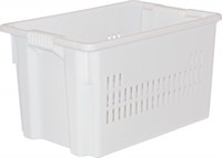 Ящик п/э 600х400х350 мороз. дно сплошное, стенки перфорированные цв. натуральный (604 м)