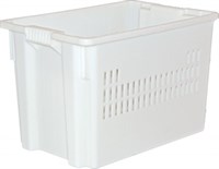 Ящик п/э 600х400х400 мороз. дно сплошное, стенки перфорированные цв. натуральный (606 м)