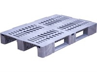 Паллет п/э 1200х800х150 перфорированный (версия 2), на 3-х полозьях цв. серый (TR 1208-3 серый)
