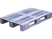 Паллет п/э 1200х800х150 перфорированный усиленный (версия 2), на 3-х полозьях цв. серый (TR 1208-3-2 серый)