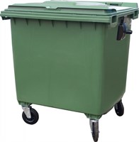 Мусорный контейнер п/э 1100л. на колёсах цв. зелёный (MGBK-1100 зеленый)