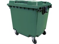 Мусорный контейнер п/э 1100л. на колёсах цв. зелёный (МКТ-1100)
