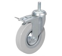 Колесо аппаратное с болтом поворотное с тормозом SCtgb 55, серая резина