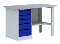 Верстак-стол слесарный металлический ВП-3Т/1.6 (СТ-1.6;Т-2Т;К-2/1.6) 860х1600х685 мм без панели