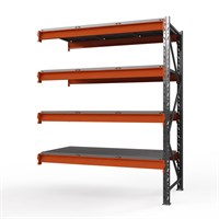 Секция приставная стеллажа металлического для склада Оптима, 3500x2500x785 мм. Ярусы: 4 шт. метал.