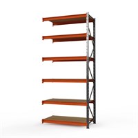 Секция приставная стеллажа металлического Оптима, 3500x1530x785 мм. Ярусы: 6 шт. фанера