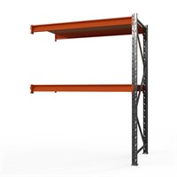 Секция приставная стеллажа металлического Оптима, 2000x2500x785 мм. Ярусы: 2 шт. фанера