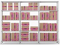 Стеллаж трехсекционный для ПВЗ Wildberries МС, 2200х3000х400 мм, 15 полок