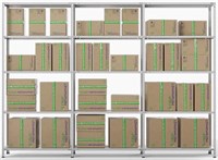 Стеллаж трехсекционный для ПВЗ СберМегаМаркет МС, 2000х3000х400 мм, 15 полок