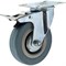 Колесная опора промышленная поворотная SCgb200 с тормозом серая резина - фото 32587