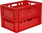 Ящик п/э 600х400х200 дно гладкое, слошной, Е2 цв. красный (207 гд) - фото 42693