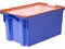 Ящик п/э 600х400х300 сплошной, с оранжевой крышкой, Safe PRO цв. синий (601-1 SP) - фото 42743