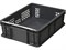 Ящик п/э 400х300х120 перфорированный, с внешней ручкой цв. чёрный (701.01.02) - фото 42781