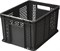 Ящик п/э 400х300х230 дно сплошное, стенки перфорированные, с ручками цв. чёрный (703.02.01) - фото 42782