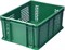 Ящик п/э 400х300х180 перфорированный, с внешней ручкой цв. зелёный (702.01.02) - фото 42783