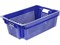 Ящик п/э 600х400х200 1,5кг. дно сплошное, стенки перфорированные цв. синий (102-1) - фото 42793