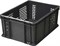 Ящик п/э 400х300х180 перфорированный, с внешней ручкой цв. чёрный (702.01.02) - фото 42832