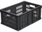 Ящик п/э 600х400х250 1,6кг. с перфорацией цв. чёрный (201) - фото 42911
