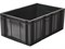 Ящик п/э мясной 600х400х250 сплошной черный с закрытыми ручками (204.02) - фото 43425