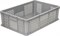 Ящик п/э 600*400*180 мм дно сплош.стенки перф.без ручек серый (706.02.02) - фото 43455