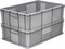 Ящик п/э 600*400*180 мм дно сплош.стенки перф.без ручек серый (706.02.02) - фото 43456
