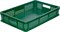 Ящик п/э 600х400х120 мороз. дно сплошное, стенки перфорированные, с ручками цв. зелёный (704.02.01 м) - фото 43470