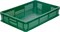 Ящик п/э 600х400х120 мороз. дно сплошное, стенки перфорированные, без ручек цв. зелёный (704.02.02 м) - фото 43475