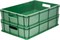 Ящик п/э 600х400х140 мм сплошной с ручками зеленый морозостойкий (705.03.01 м) - фото 43493