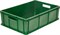 Ящик п/э 600*400*180 мм сплошной с ручками зеленый (706.03.01) - фото 43551