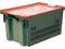 Ящик п/э 600х400х300 дно сплошное, стенки перфорированные, с оранжевой крышкой, Safe PRO цв. зелёный (602-1 SP) - фото 43553