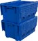 Ящик п/э 600х400х300 мороз. дно сплошное, стенки перфорированные, с крышкой цв. синий (602-1 м) - фото 43830