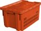 Ящик п/э 600х400х300 мороз. дно сплошное, стенки перфорированные, с крышкой цв. оранжевый (602-1 м) - фото 43832
