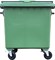 Мусорный контейнер п/э 1100л. на колёсах цв. зелёный (MGBK-1100 зеленый) - фото 44432